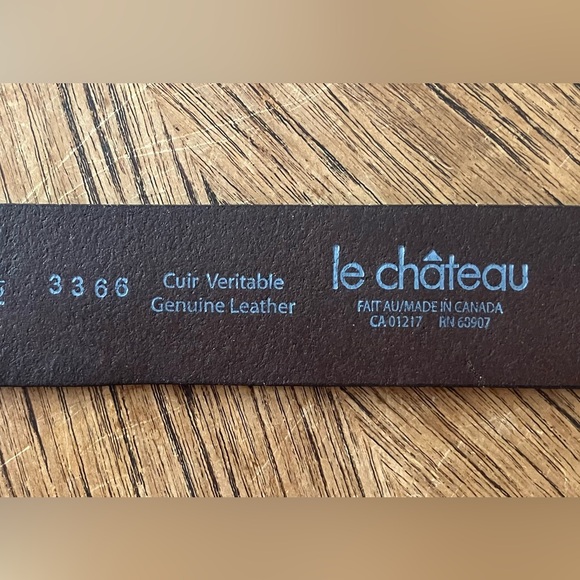 Le Chateau Brown Leather Belt with Silver Buckle - Picture 4 of 7